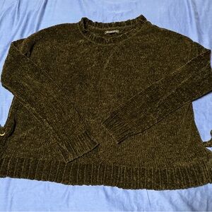 American Eagle Outfitters Black Chenille Crewneck Sweater